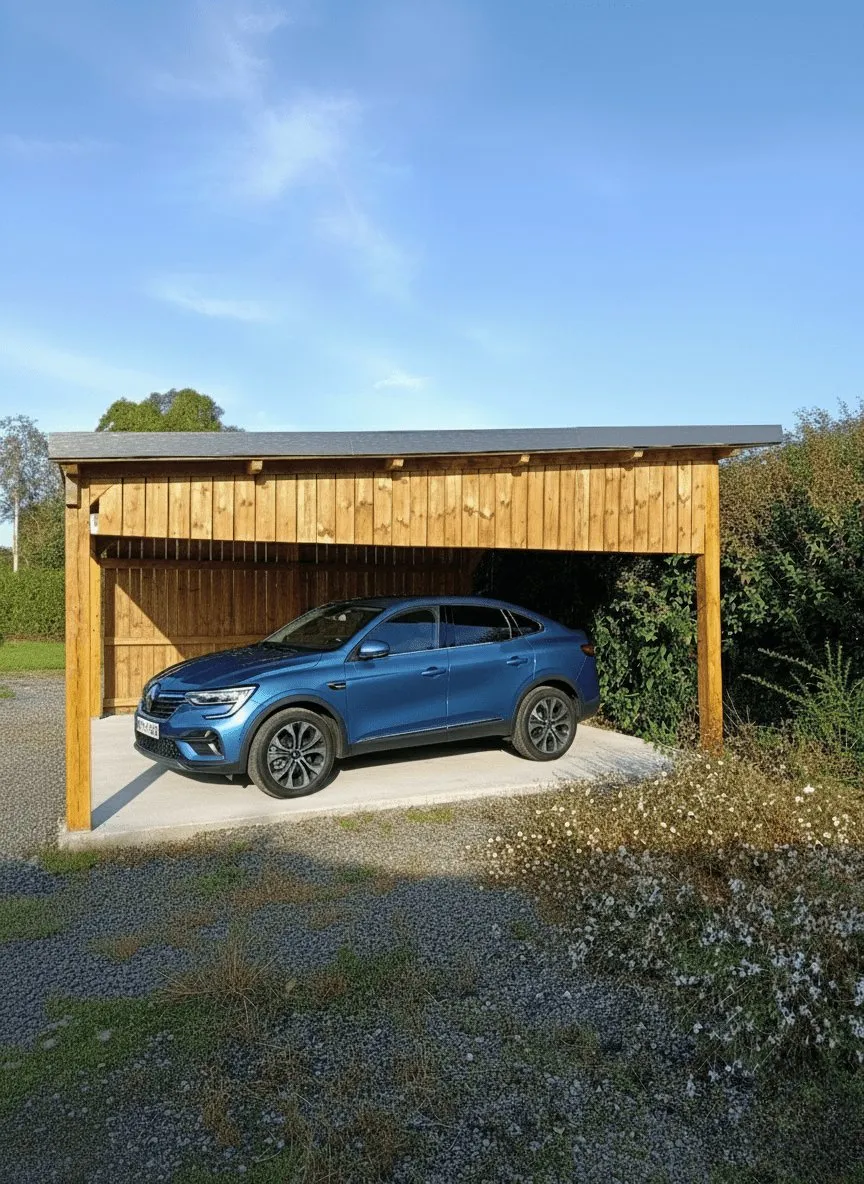 Carport en bois réalisé par SR Aménagement