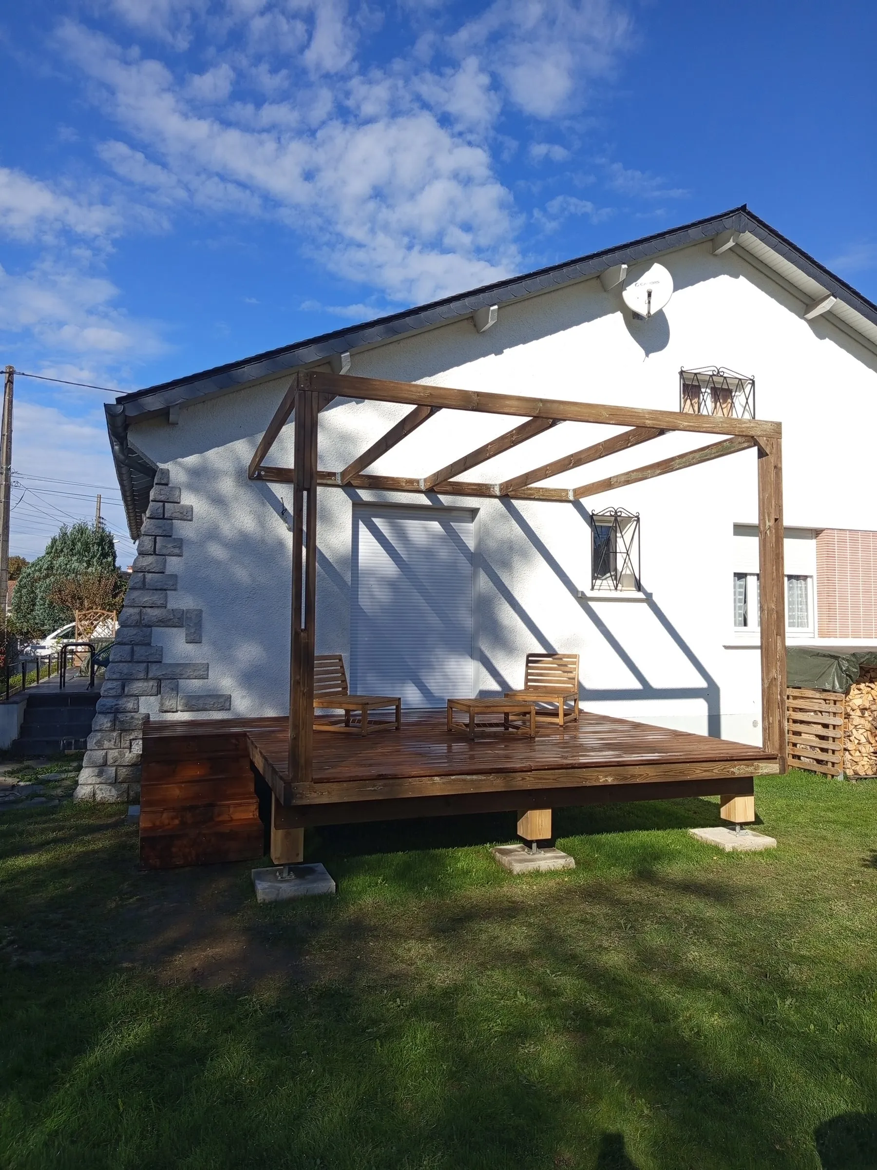 Pergola en bois réalisée par SR Aménagement