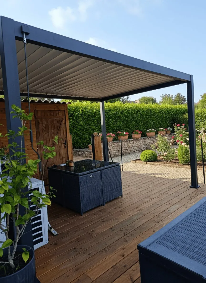 Pergola en aluminium posée par SR Aménagement
